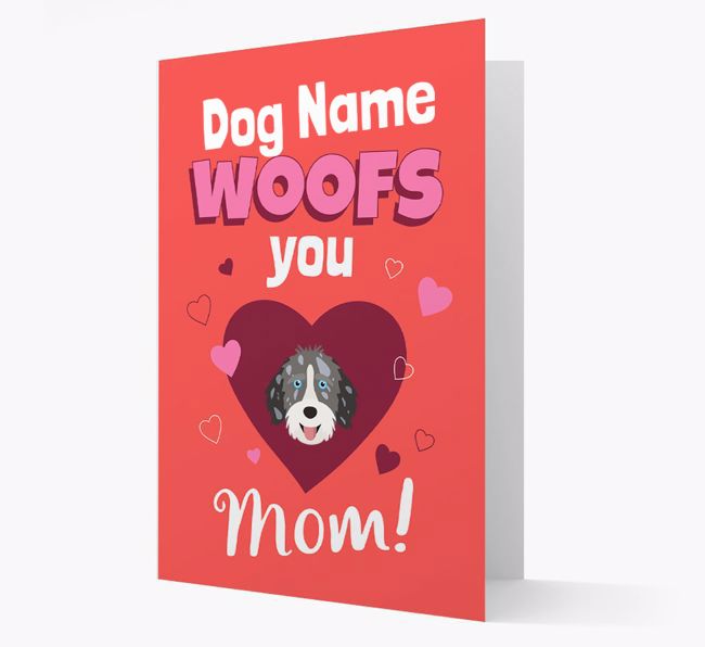 'I Woof You Mom' - Personalized {breedFullName} Card 